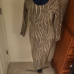 Chic Long Sleeve Zebra Pattern Dress